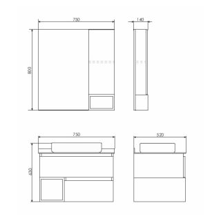 Comforty Зеркало-шкаф "Прага-75" дуб белый